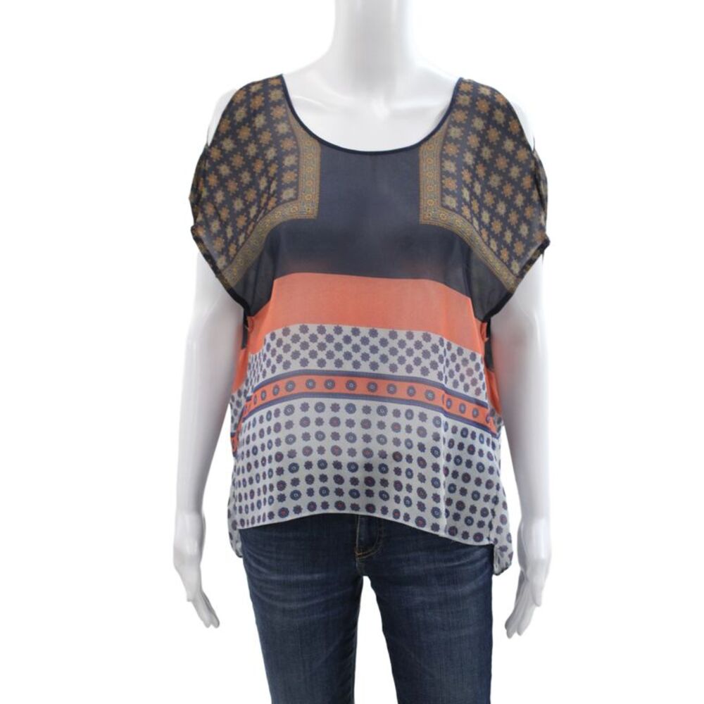 Clover Canyon Womens Geometric Multicolor Scoop Neck Sleeveless Tunic Size XS